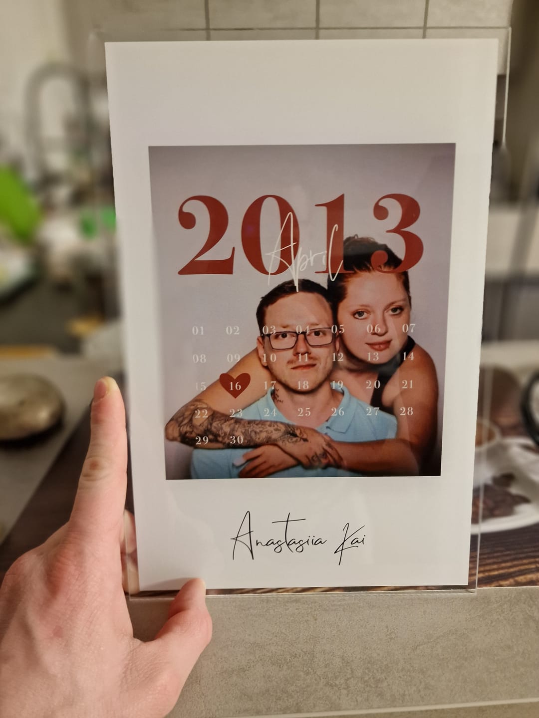 Customer photo review of Euer Love-Datum (Acryl-Glas)