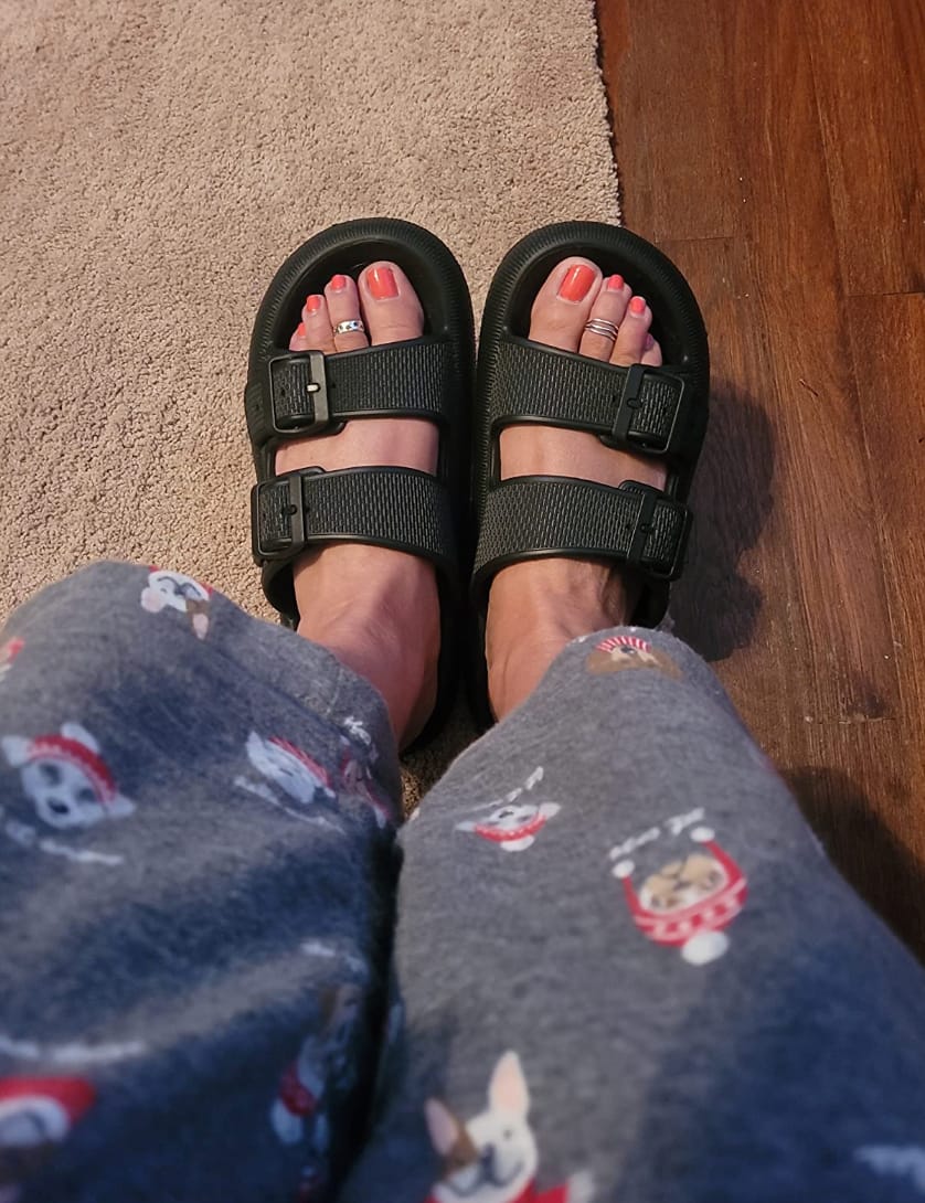 Customer photo review of The Snuggi Sandals