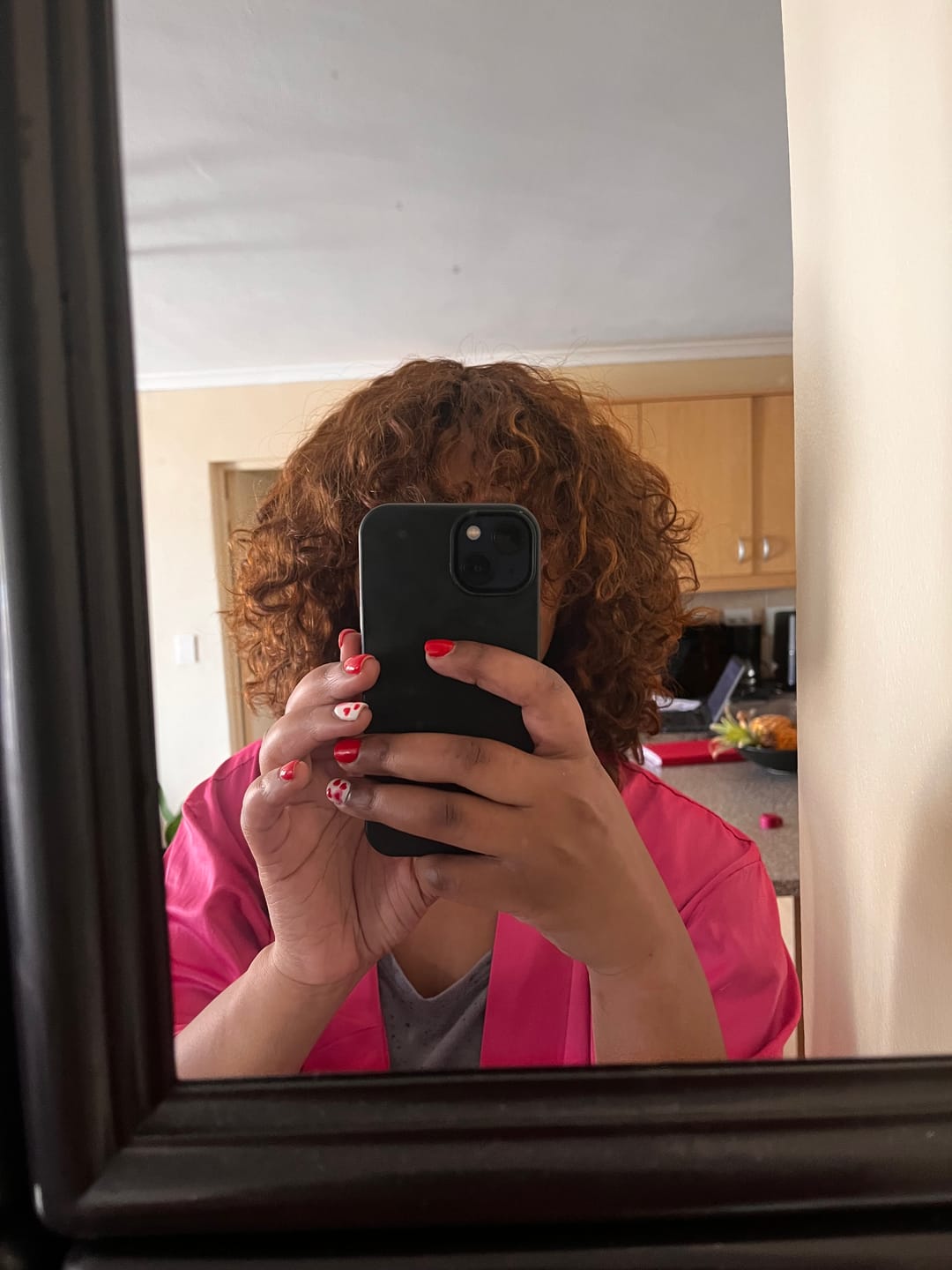 Customer photo review of Colour : Double Drawn Highlighted Curly Fringe