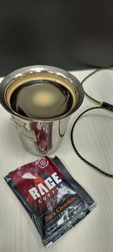 Customer photo review of Rapid Brew Mix Combo (Drinking Chocolate + South Indian Filter Ground Coffee + Irish Hazelnut 10 sachets + Dark Chocolate 10 sachets)