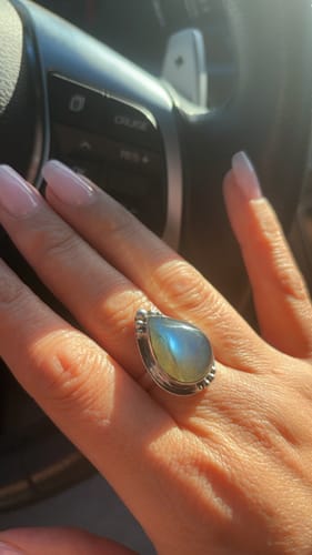 Customer photo review of Teardrop Labradorite Ring Sterling Silver