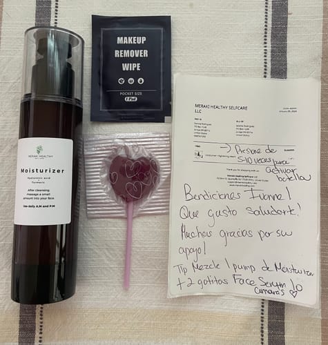 Customer photo review of Moisturizer + lightening cream