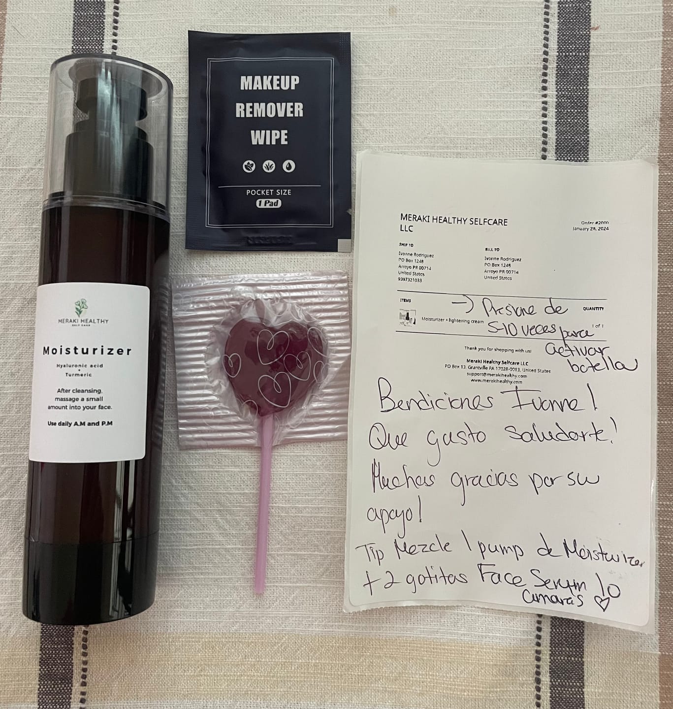 Customer photo review of Moisturizer + lightening cream