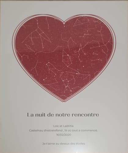 Customer photo review of Carte céleste - Affiche personnalisée