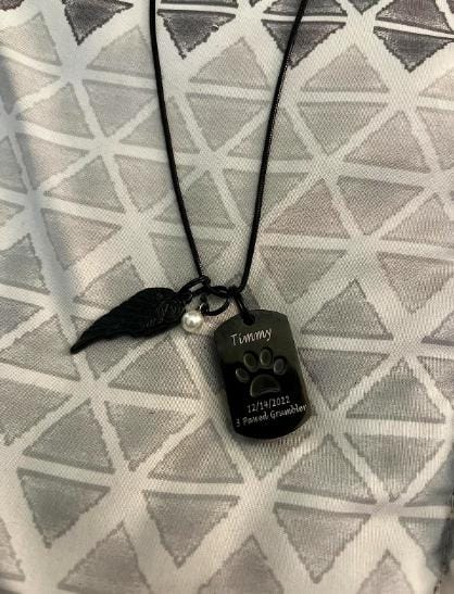 Customer photo review of Personalized Photo Urn Necklace for Pet
