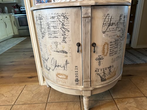 Customer photo review of Names of God - Mesh Stencil 18x12