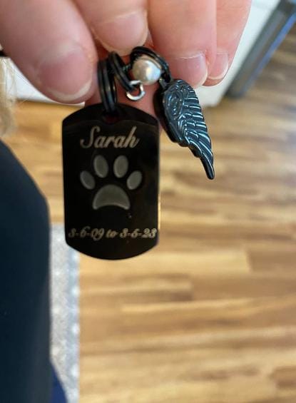 Customer photo review of Personalized Photo Urn Necklace for Pet