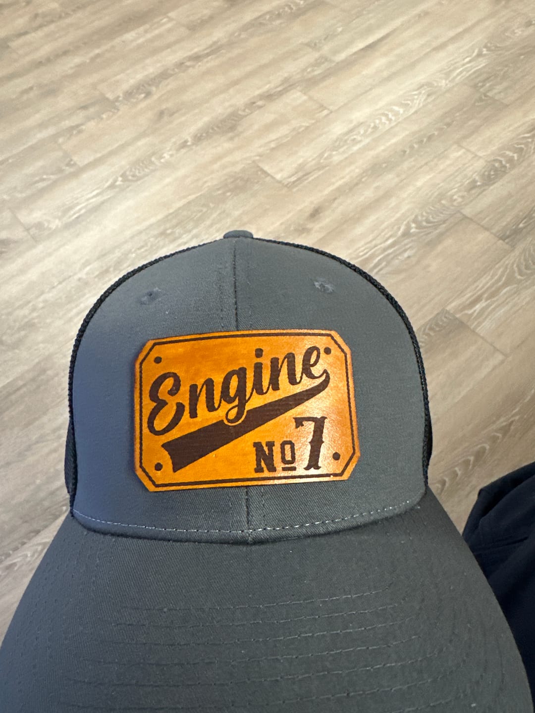 Customer photo review of Custom Passport Leather Patch Hat