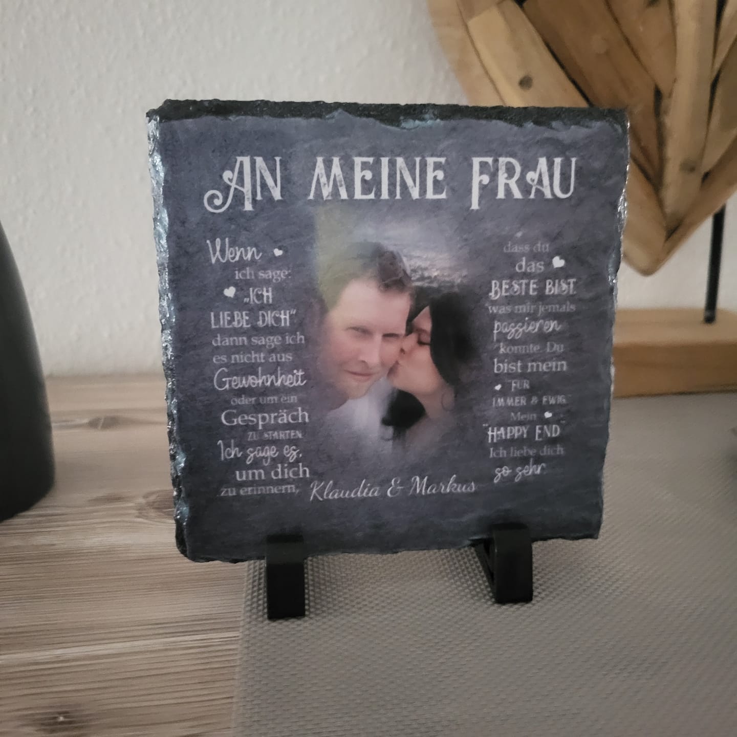 Customer photo review of An meinen Schatz - Paar-Schieferplatte