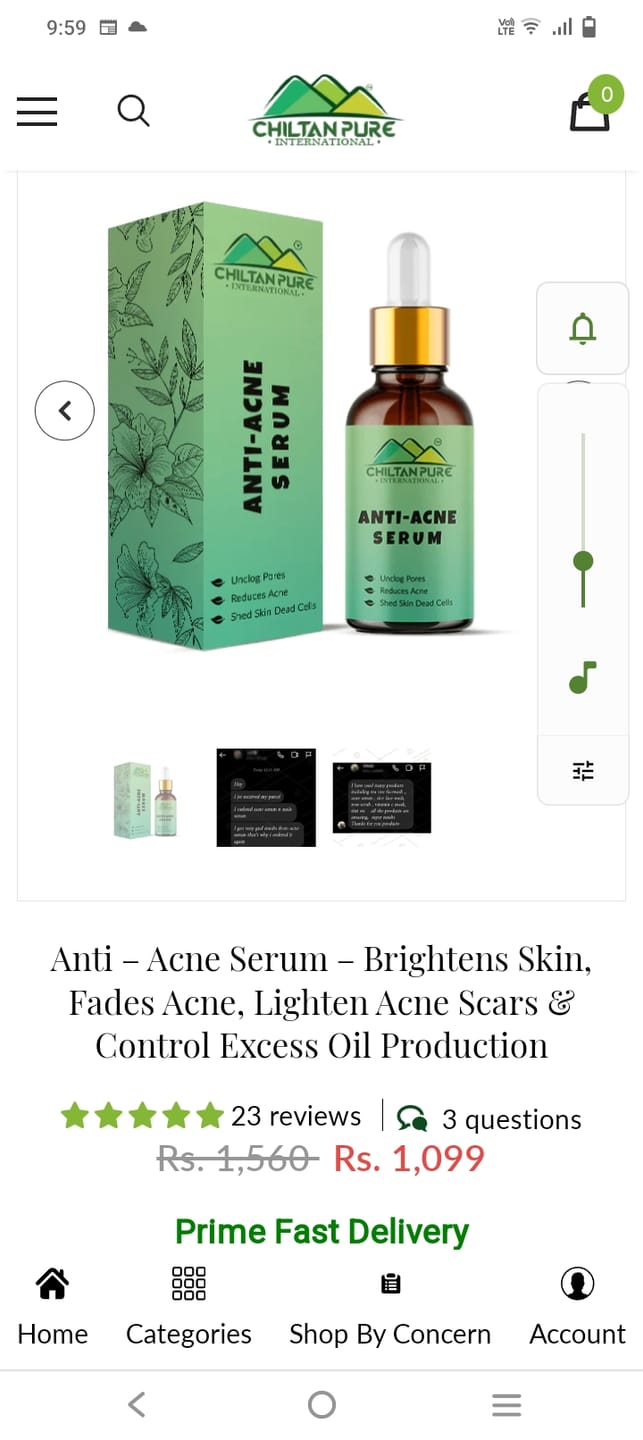 Customer photo review of Anti – Acne Serum – Brightens Skin, Fades Acne, Lighten Acne Scars & Control Excess Oil Production