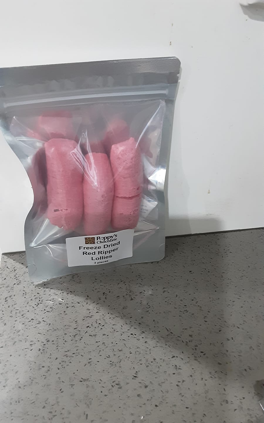 Customer photo review of Freeze Dried Red Ripper Lollies