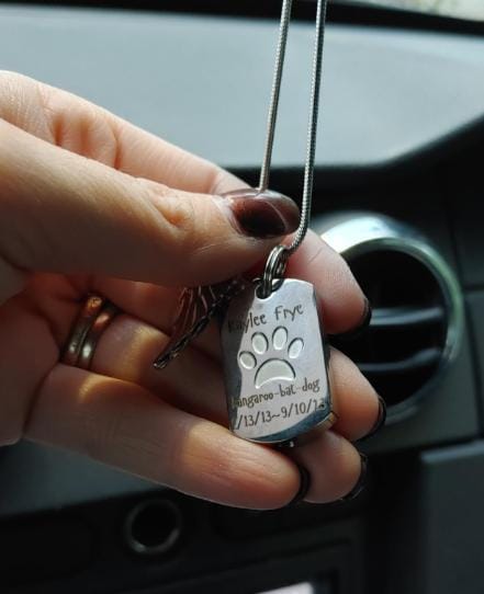 Customer photo review of Personalized Photo Urn Necklace for Pet
