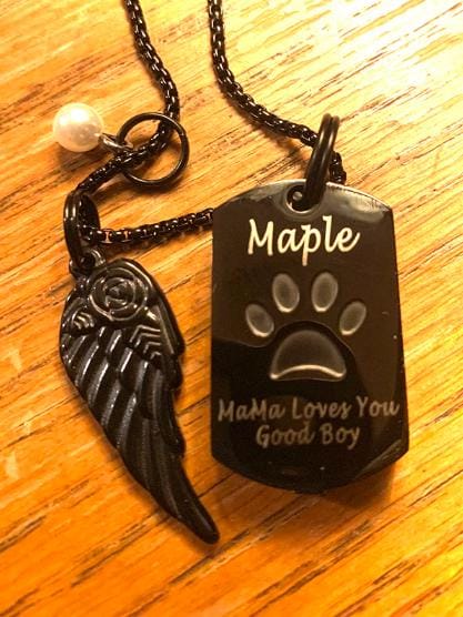 Customer photo review of Personalized Photo Urn Necklace for Pet