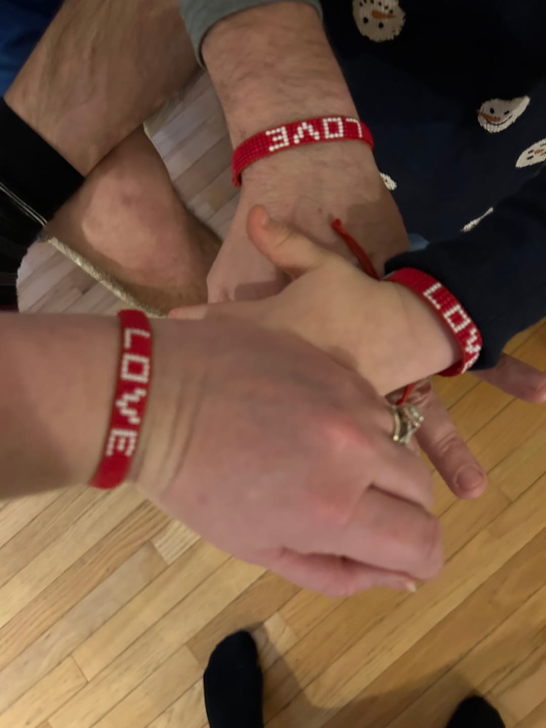 Customer photo review of Woven LOVE Bracelet - Red/White