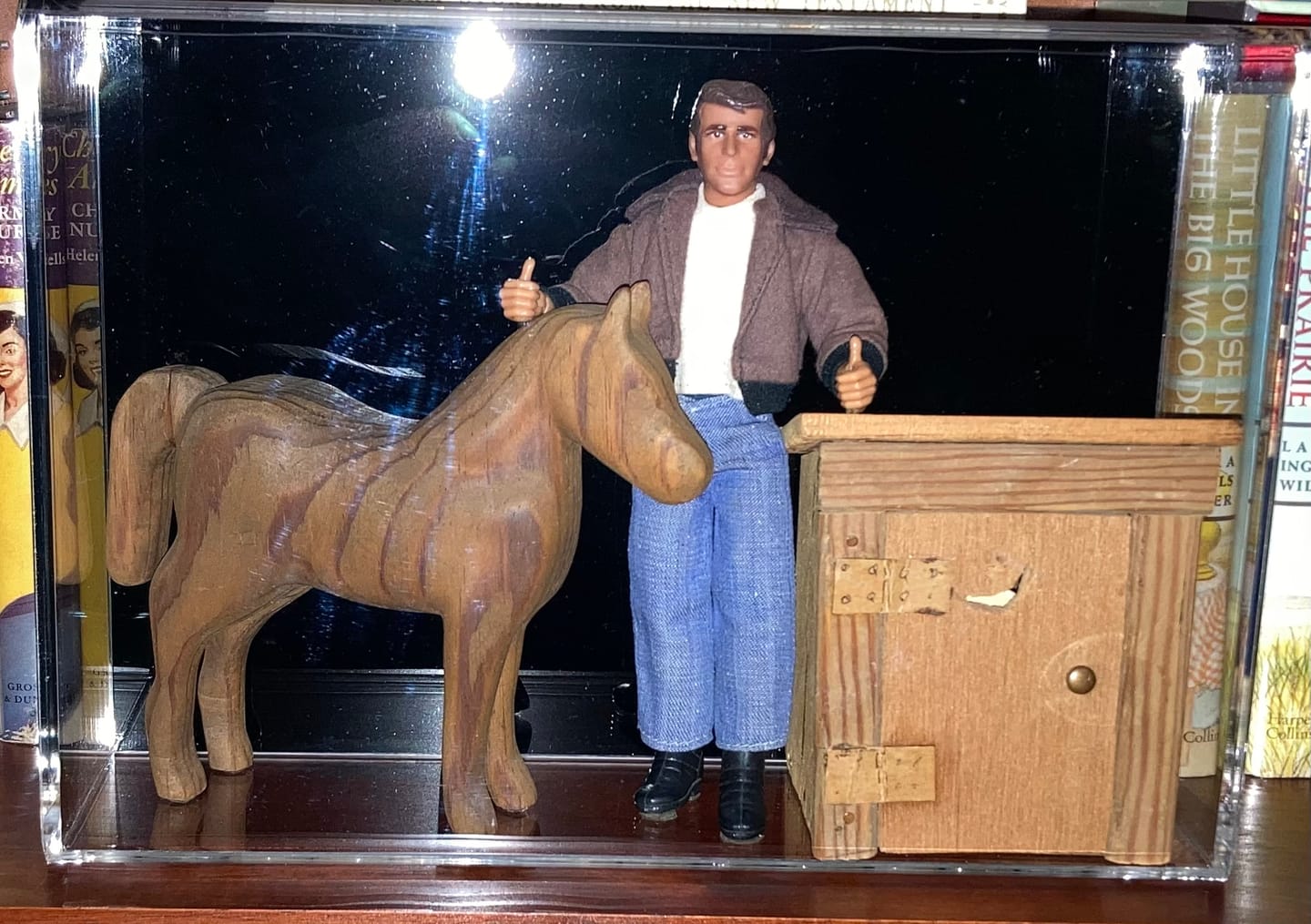 Customer photo review of Versatile Acrylic Display Case with Slide Back and Size Options