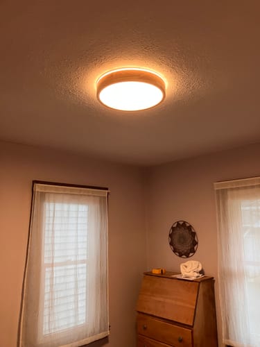 Customer photo review of Round LED Wood Flush Mount Light