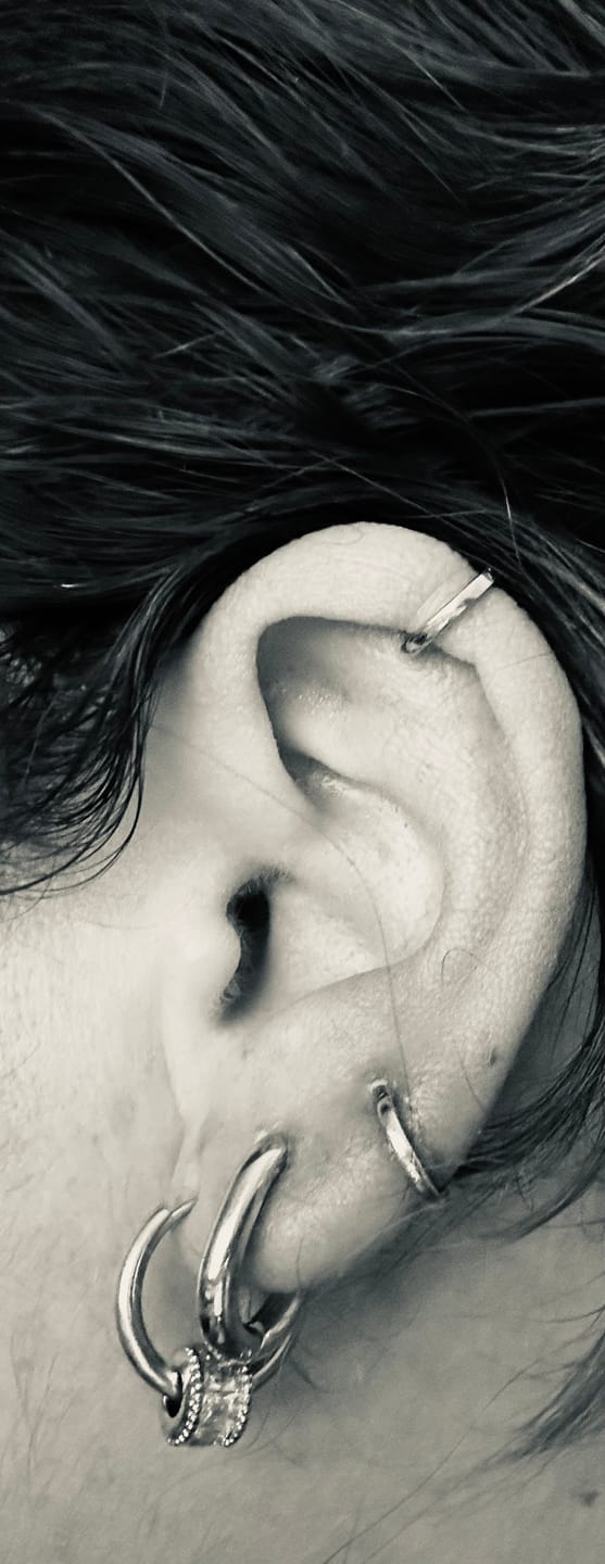 Customer photo review of Madison Gold Hoop Earrings