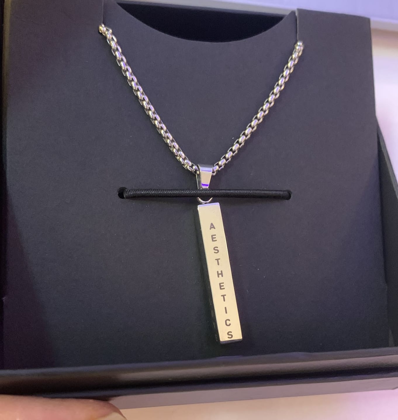 Customer photo review of Personalised Cuboid Locket for Men