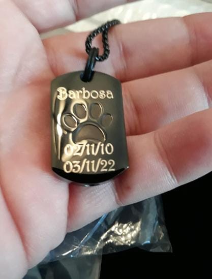 Customer photo review of Personalized Photo Urn Necklace for Pet