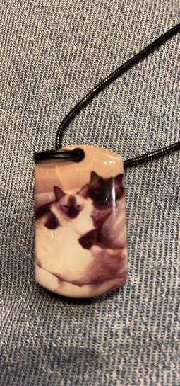 Customer photo review of Personalized Photo Urn Necklace for Pet