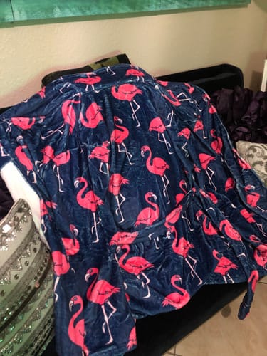 Customer photo review of Pink Flamingo Pattern Women's Fleece Robe