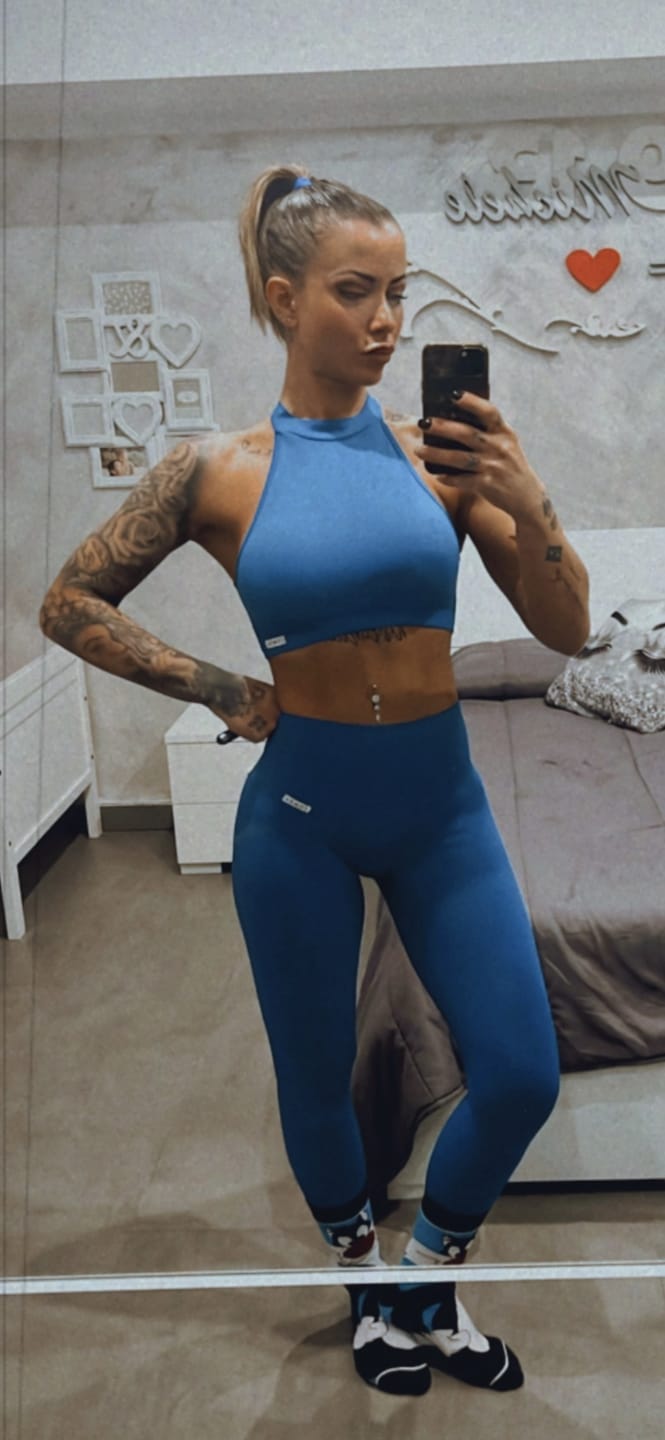Customer photo review of Leggings Push up Gym Fashion Blu Accidia