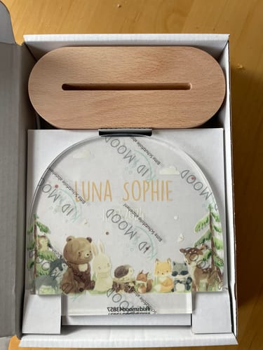 Customer photo review of Personalisierte Nachtlampe für Kinder - Waldtiere - Name und Geburtsdatum