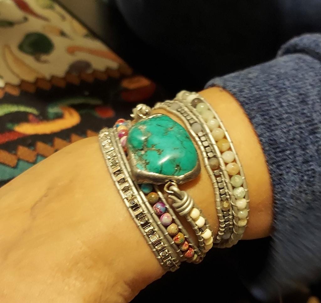Customer photo review of The Turquoise Protection Wrap Bracelet