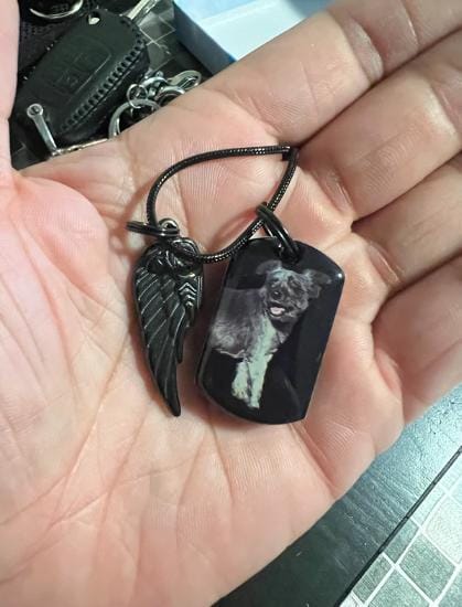Customer photo review of Personalized Photo Urn Necklace for Pet