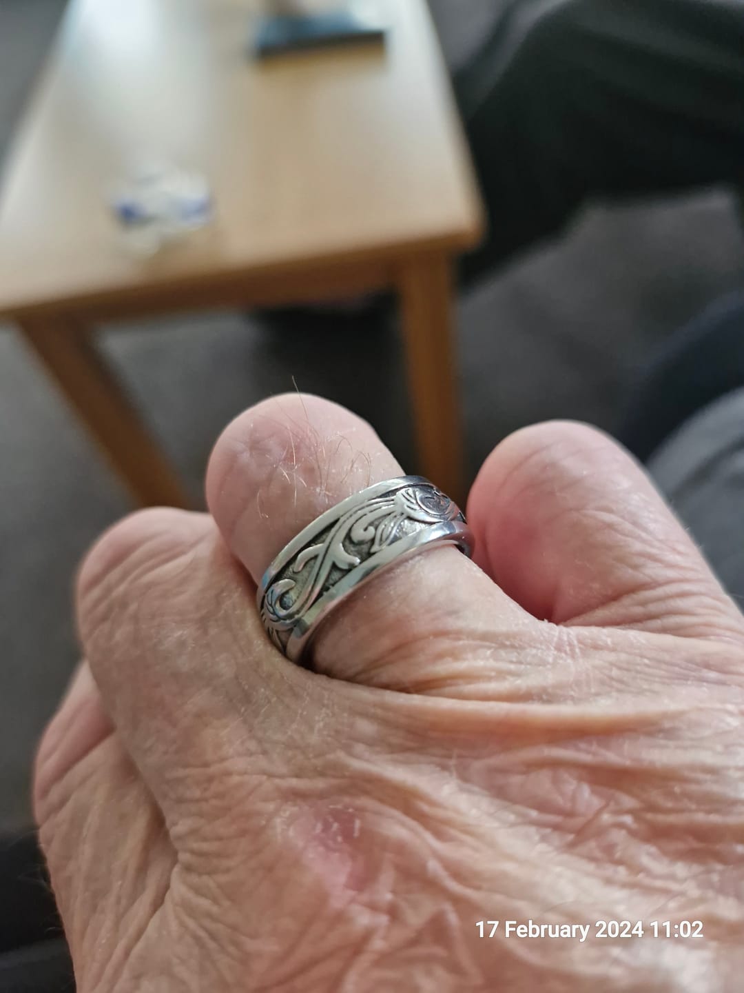 Customer photo review of Band Plant Ring (Silver)