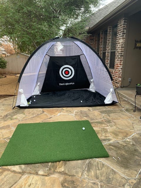 Customer photo review of TeeStrike Champ Golf Mat 4'x5'
