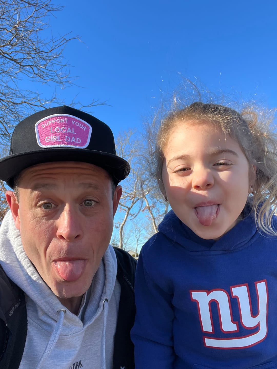 Customer photo review of Support Your Local Girl Dad Flat Bill Trucker