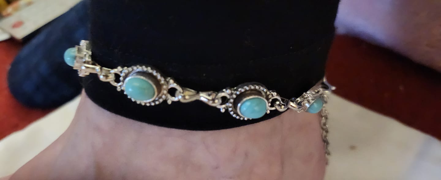Customer photo review of Bohemian Turquoise Anklet