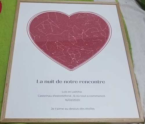 Customer photo review of Carte céleste - Affiche personnalisée