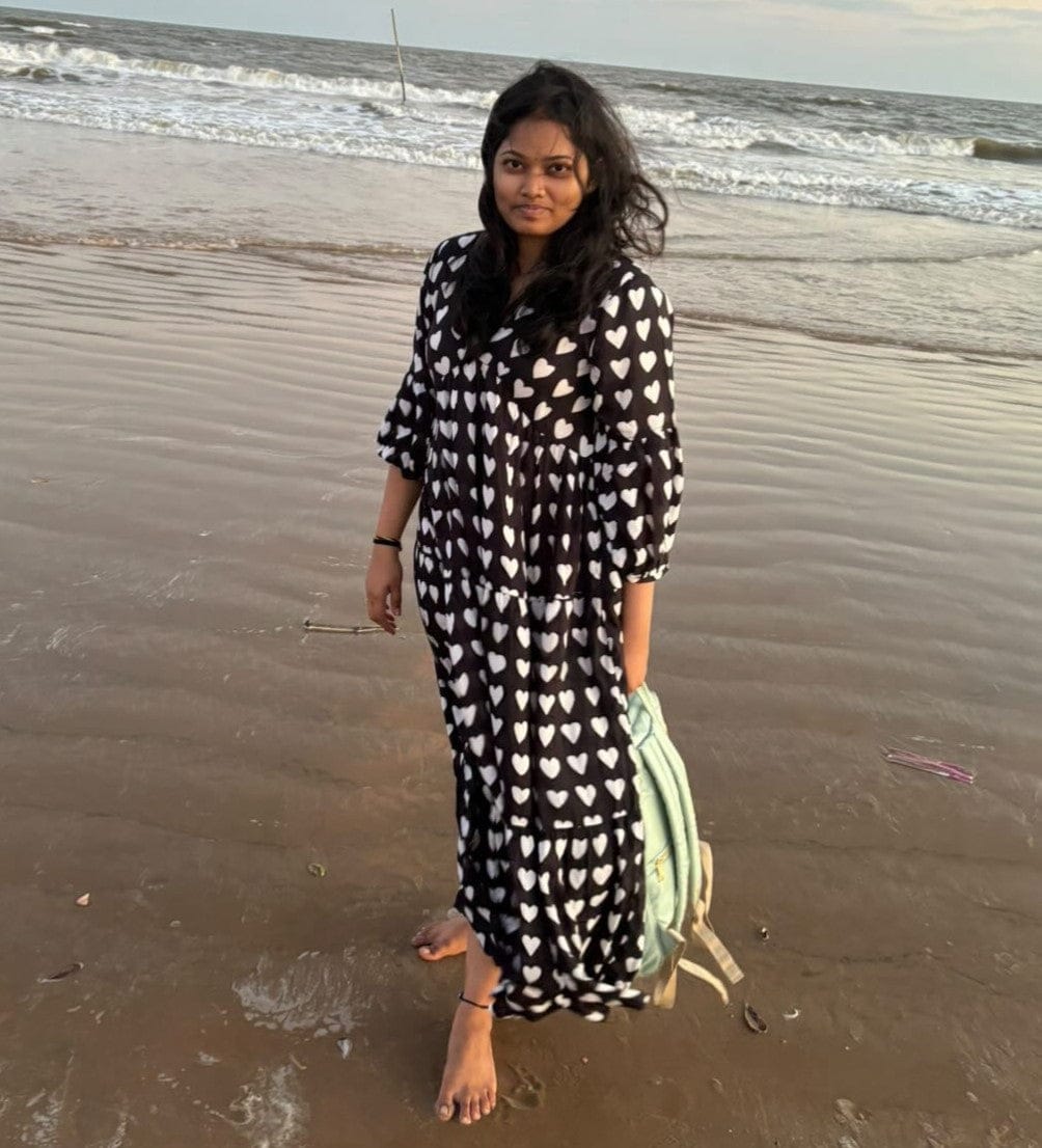 Customer photo review of Lover Black Modal Maxi Dress