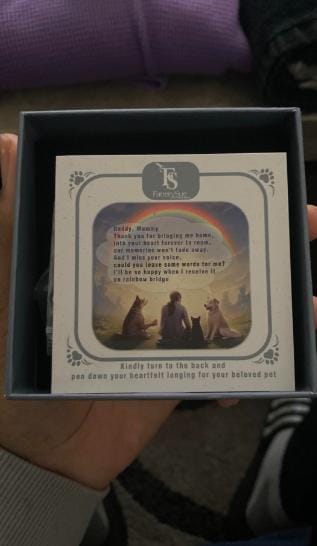 Customer photo review of Personalized Photo Urn Necklace for Pet