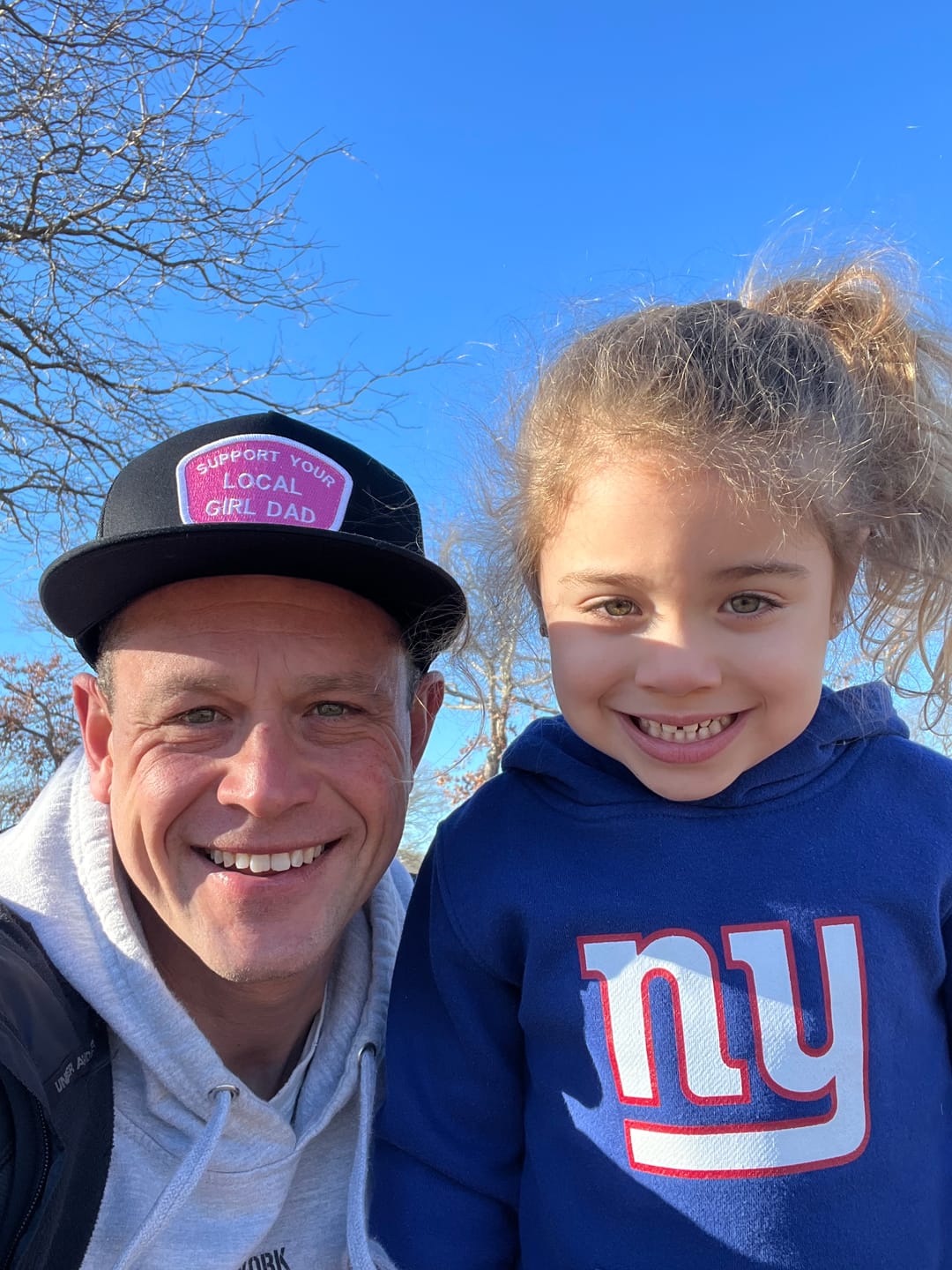 Customer photo review of Support Your Local Girl Dad Flat Bill Trucker