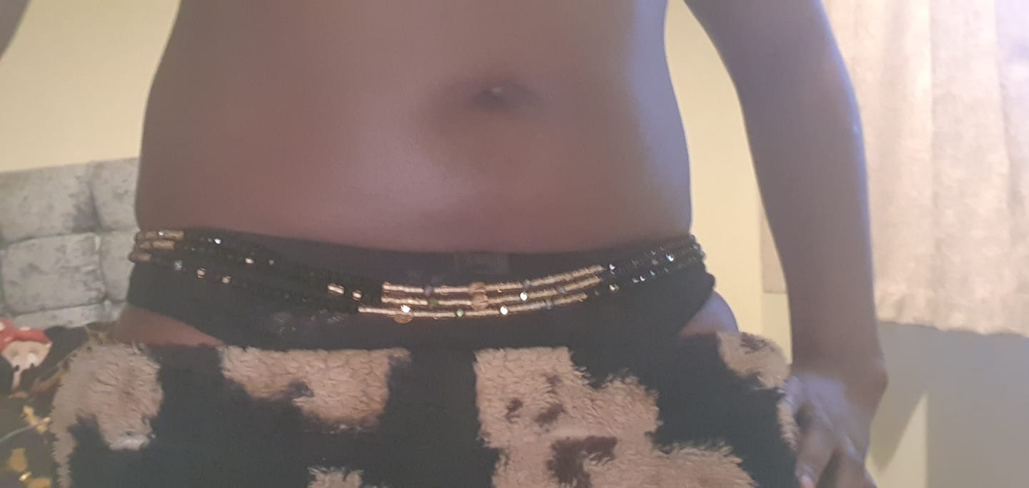 Customer photo review of *Rare Find* Royal Noir African Waist beads- Select 5 for 50% Off at checkout 🔥