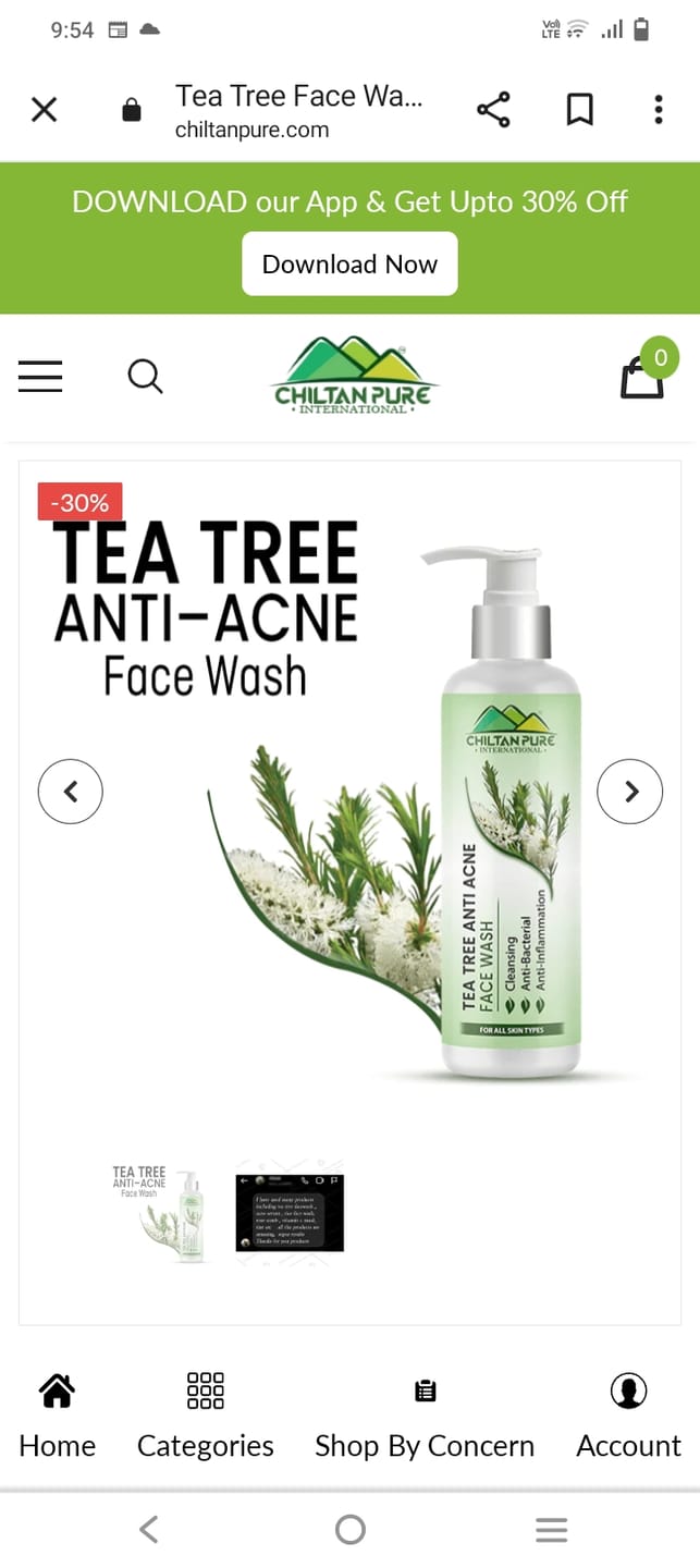 Customer photo review of Tea Tree Anti Acne Face Wash – Prevents Acne Eruptions, Removes Excess Oil, Reduces Blackheads & Whiteheads