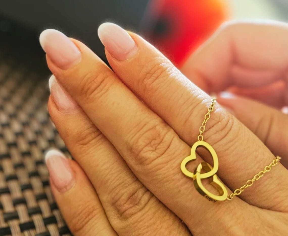 Customer photo review of Engraved Necklace with Eternal Rose Box