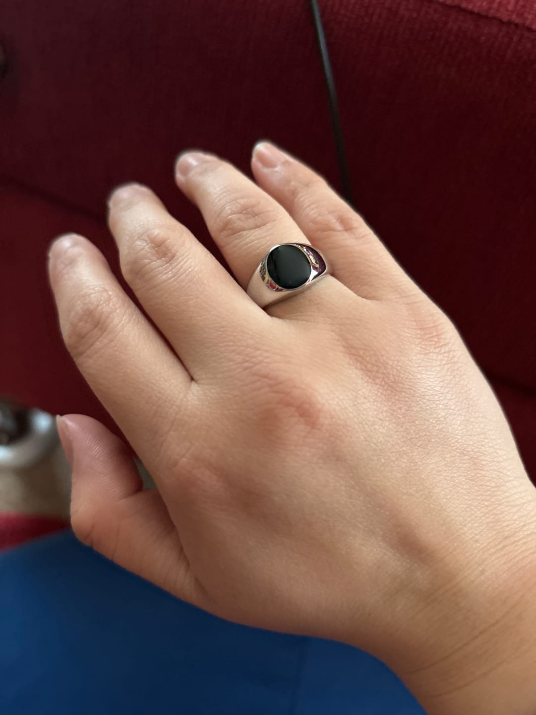 Customer photo review of Silver Black Onyx Signet Ring