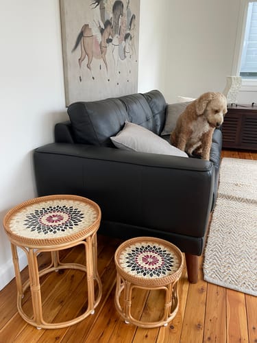 Customer photo review of Floral Rattan Table Set