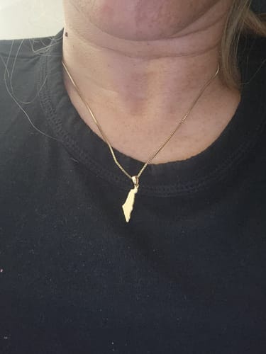 Customer photo review of Israel Map Necklace