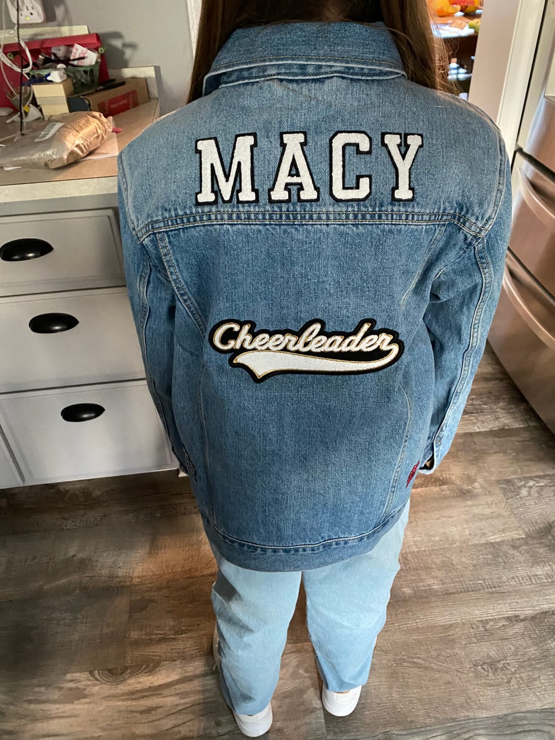 Customer photo review of Kids Classic Oversized Denim Jacket