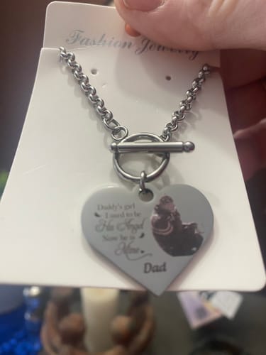 Customer photo review of Personalized Engraved Heart Bracelet I'm Always With You - Memorial Gift For Family, Friend
