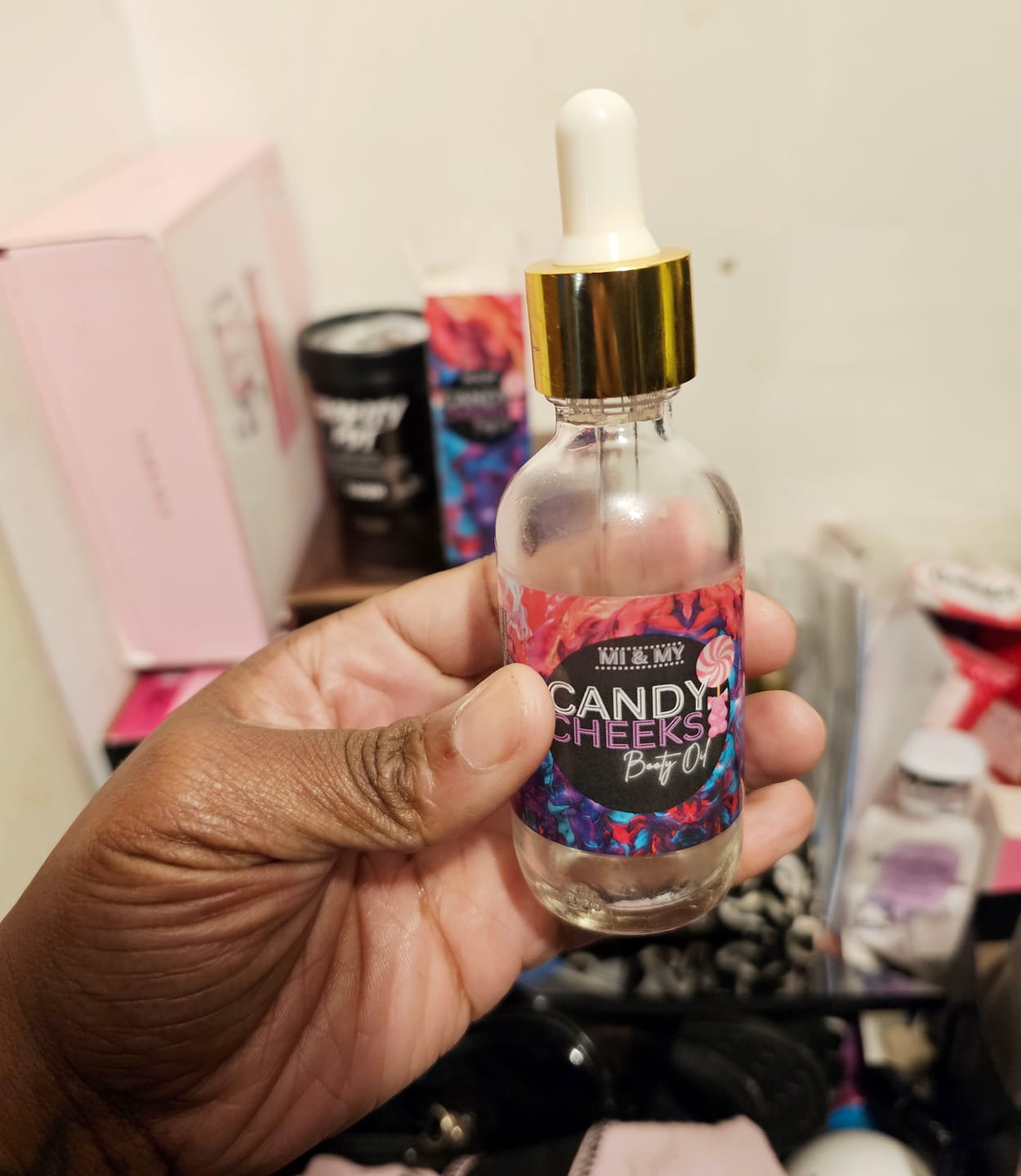 Customer photo review of Candy Cheeks Booty Oil