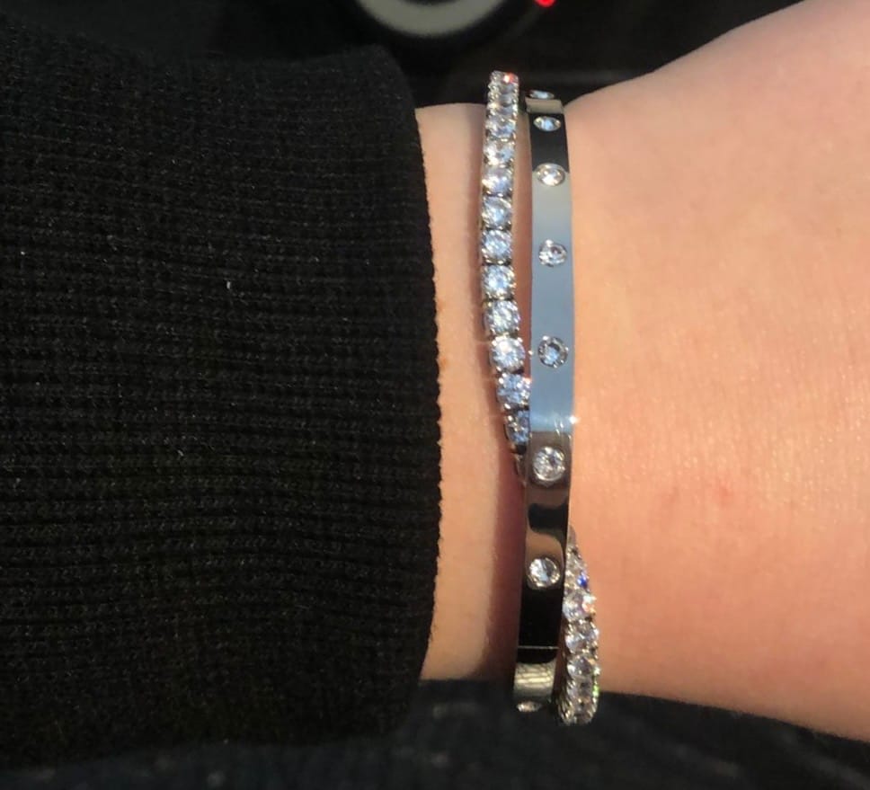 Customer photo review of TENNISBOY BRACELET. - 3MM WHITE GOLD