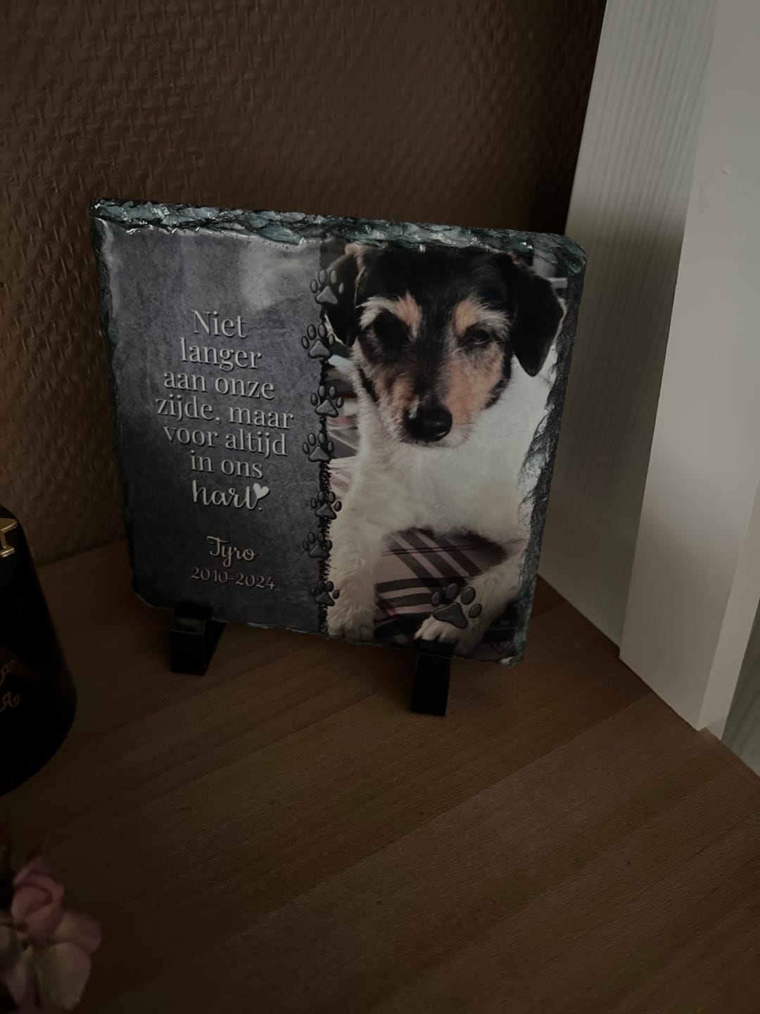 Customer photo review of Voor altijd in het hart - Gepersonaliseerde leisteen