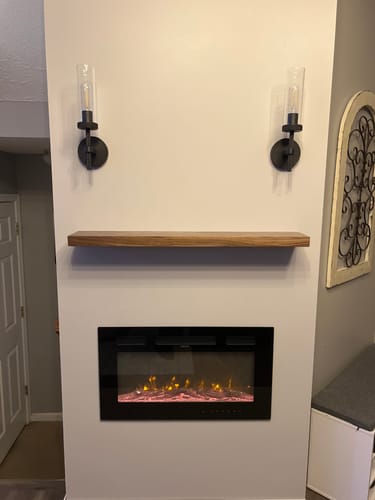 Customer photo review of Walnut Floating Shelves