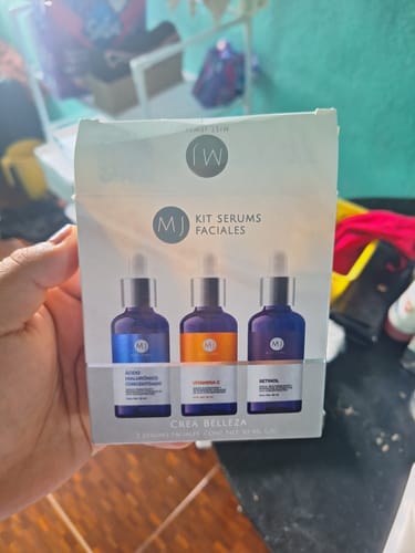 Customer photo review of Kit Facial Con 3 Serums Acido Hialurónico, Retinol, Vit C